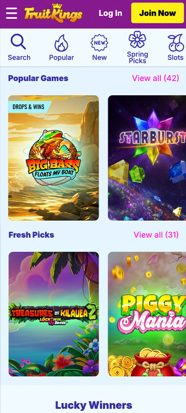 FruitKings-casino-homepage-mobile-review