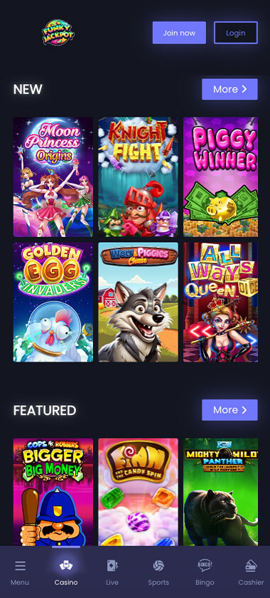 FunkyJackpot-casino-homepage-mobile-review