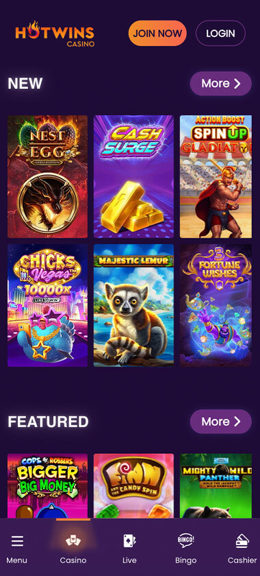 HotWins-casino-homepage-mobile-review