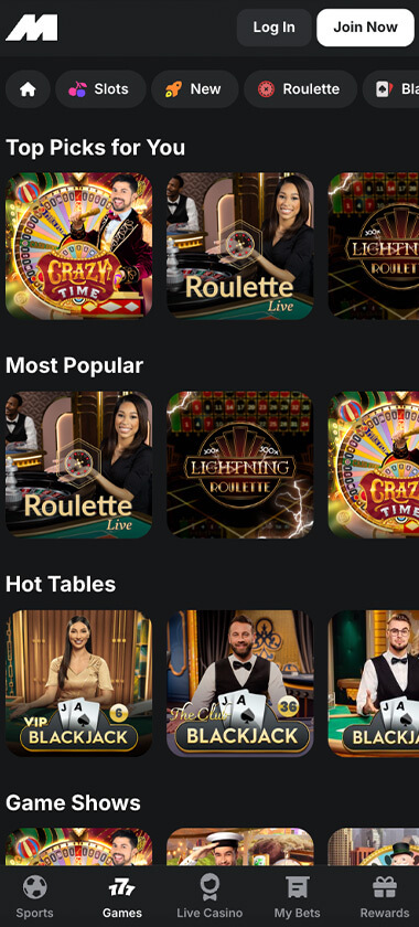 Midnite-casino-live-casino-games-mobile-review