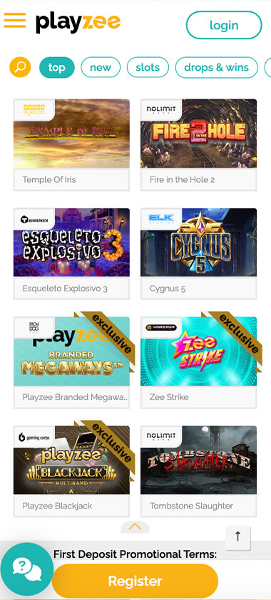 Playzee-casino-homepage-mobile-review