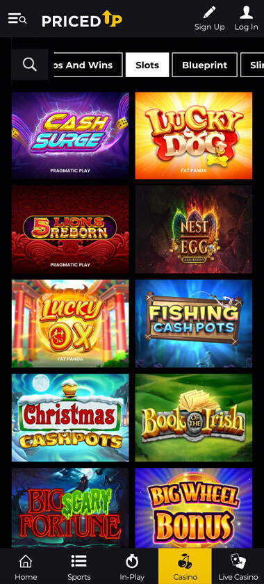 PricedUp-casino-slots-mobile-review