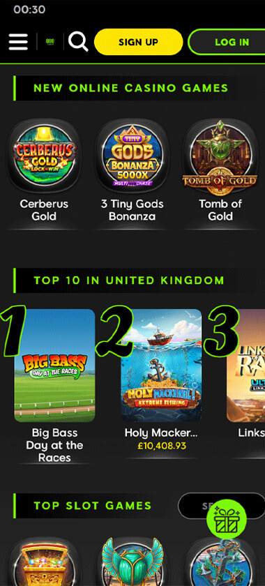 888 Casino mobile homepage screenshot showing main navigation, featured games, and promotions – tested