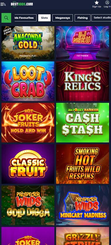 estodds Casino mobile slots screenshot showing a variety of slot games and themes – tested estodds Casino mobile slots screenshot showing a variety of slot games and themes – tested