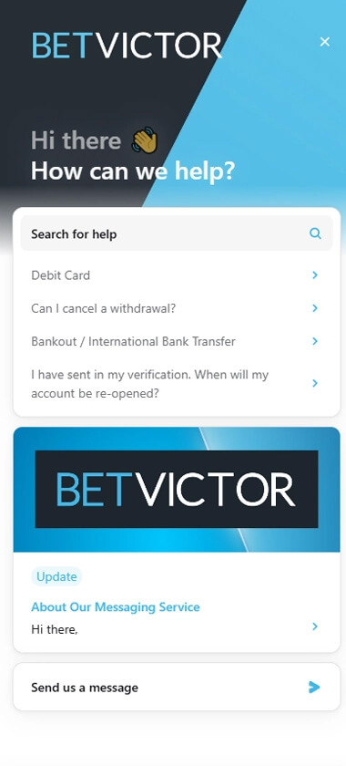 BetVictor Casino customer support page showing available contact options and help resources - captured during platform testing BetVictor Casino customer support page showing available contact options and help resources - captured during platform testing