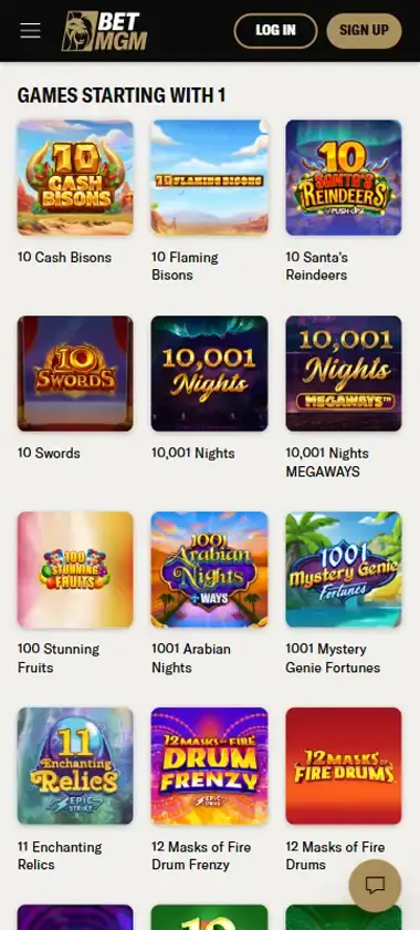 BetMGM Casino mobile slots interface showing slot game selection with popular titles and filtering options - captured during platform testing BetMGM Casino mobile slots interface showing slot game selection with popular titles and filtering options - captured during platform testing